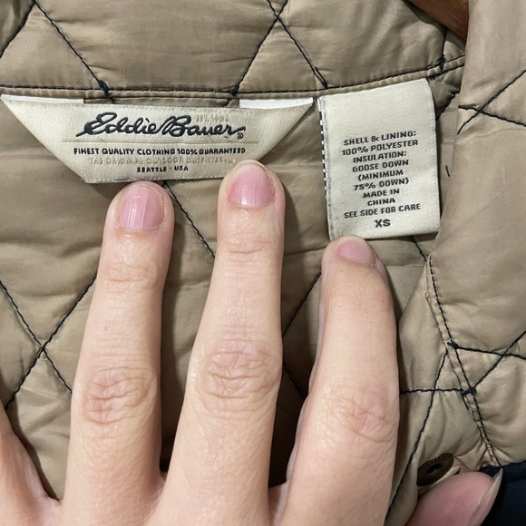 EDDIE BAUER- sz XS Quilted Goose Down Utility Women's Jacket Lightweight - Picture 3 of 4